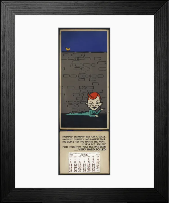 Framed Print : Calendar design - Humpty Dumpty Framed Print : Calendar design - Humpty Dumpty