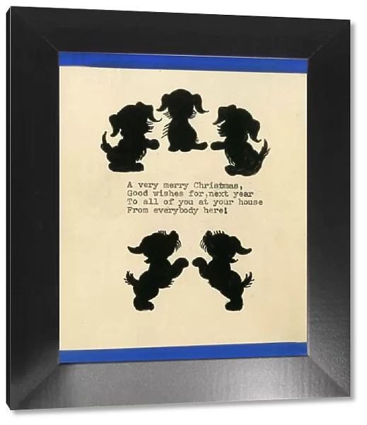 Original Artwork - Christmas card design - Five puppies