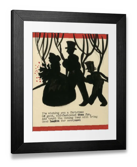 Framed Print : Original Artwork - Christmas card design - Victorian family Framed Print : Original Artwork - Christmas card design - Victorian family