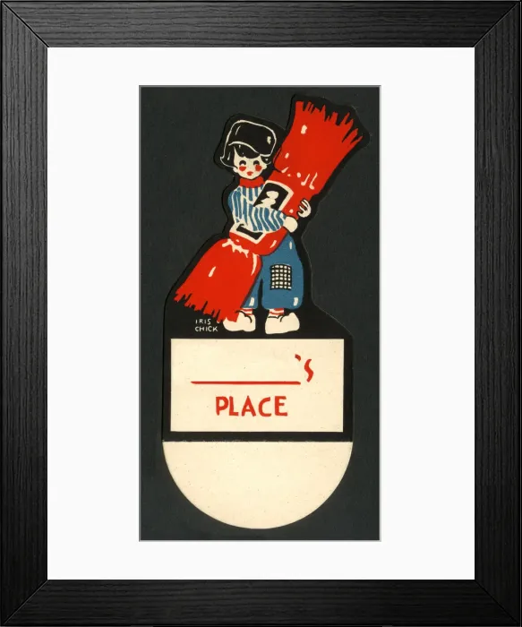 Framed Print : Christmas place marker - Dutch boy with large cracker Framed Print : Christmas place marker - Dutch boy with large cracker
