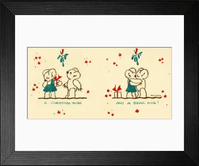 Framed Print : Original Artwork - Christmas card design - Two Bears Framed Print : Original Artwork - Christmas card design - Two Bears