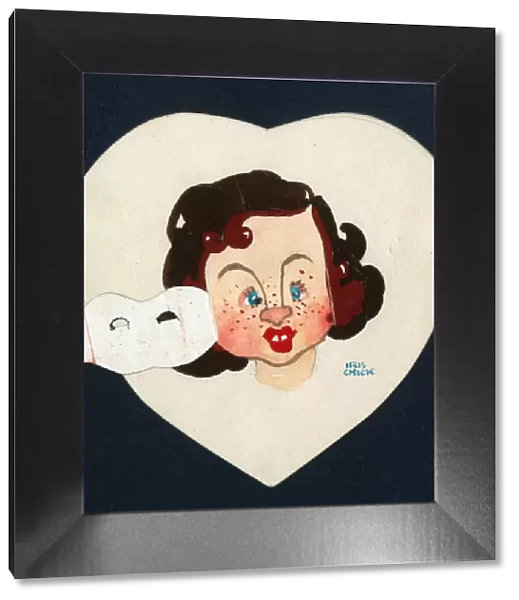 Original Artwork - Valentine card - mask removed