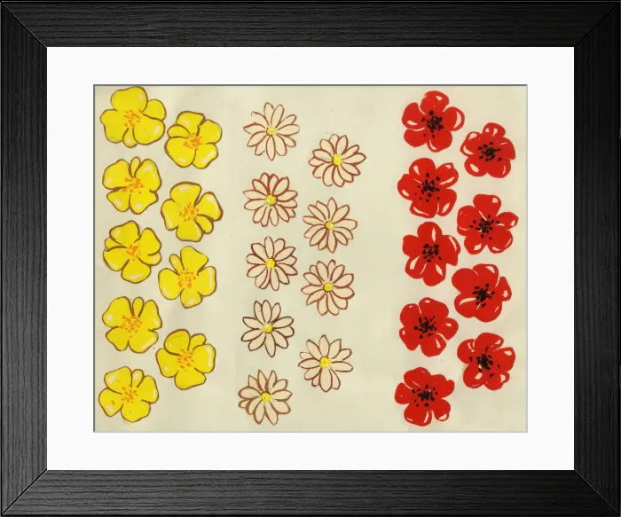 Framed Print : Original Artwork - Painted flowers - Game counters Framed Print : Original Artwork - Painted flowers - Game counters