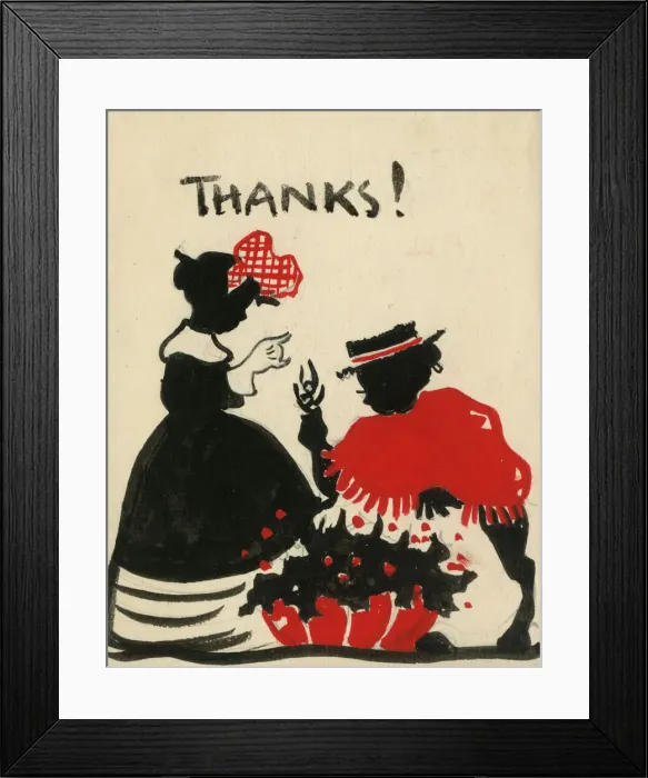 Framed Print : Original Artwork - Christmas thank you card - Flower Seller Framed Print : Original Artwork - Christmas thank you card - Flower Seller