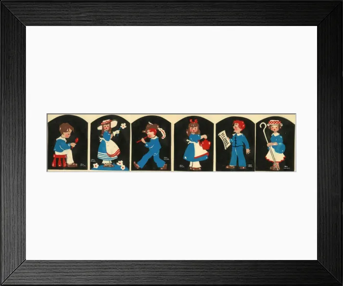 Framed Print : Original Artwork - Nursery Rhyme Series Gummed Stickers Framed Print : Original Artwork - Nursery Rhyme Series Gummed Stickers