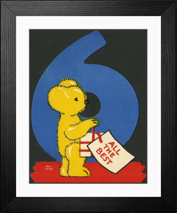 Framed Print : Design for a novelty 6th birthday card Framed Print : Design for a novelty 6th birthday card