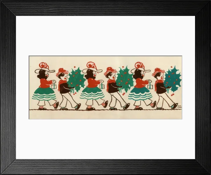 Framed Print : Original Artwork - folding childrens Christmas card Framed Print : Original Artwork - folding childrens Christmas card
