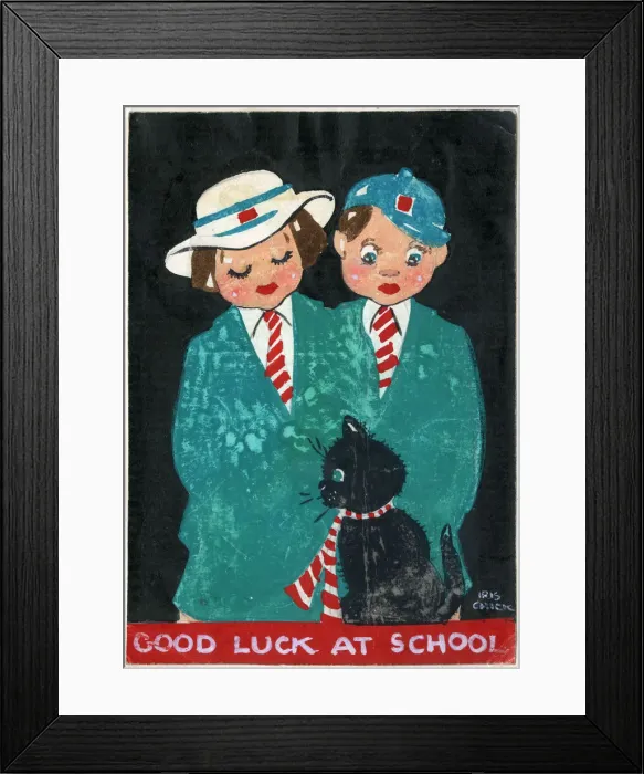 Framed Print : Original Artwork - Good Luck at School card design Framed Print : Original Artwork - Good Luck at School card design