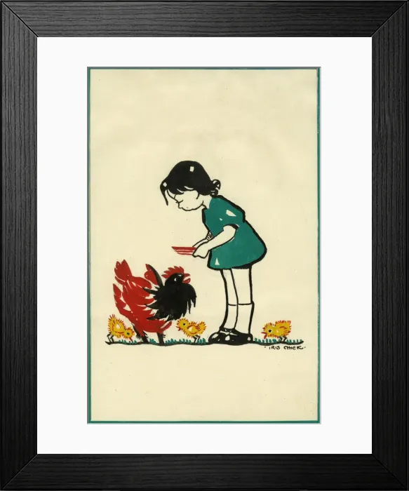 Framed Print : Original Artwork - Easter postcard for children Framed Print : Original Artwork - Easter postcard for children