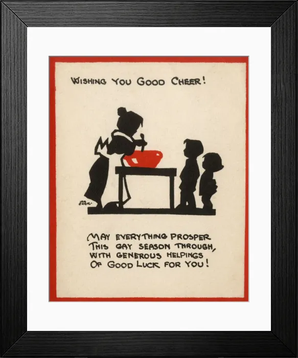 Framed Print : Design for a Christmas Good Luck card Framed Print : Design for a Christmas Good Luck card