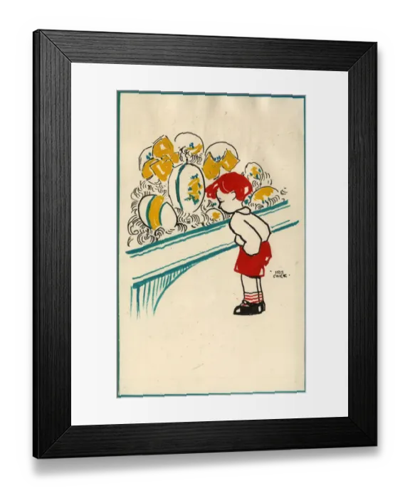 Framed Print : Original Artwork - Easter postcard for children Framed Print : Original Artwork - Easter postcard for children