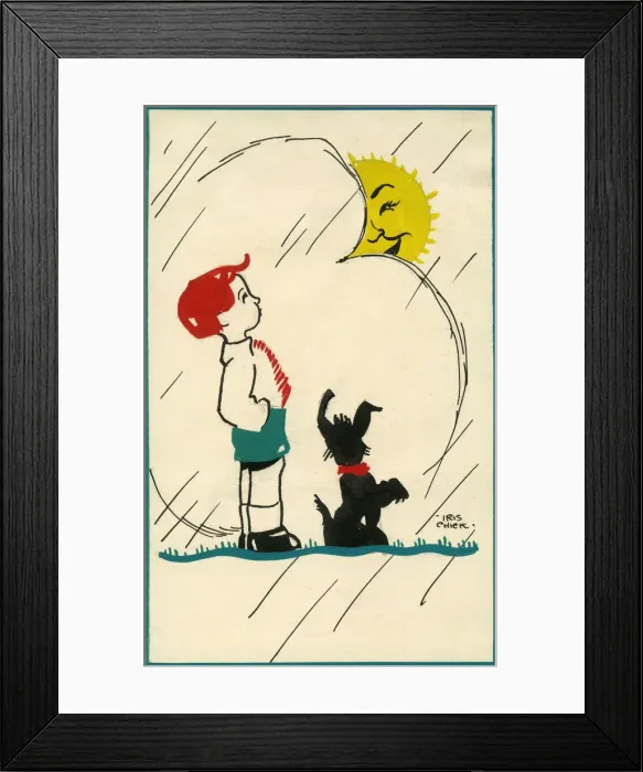 Framed Print : Original Artwork - Easter postcard for children Framed Print : Original Artwork - Easter postcard for children