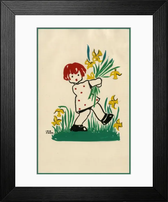 Framed Print : Original Artwork - Easter postcard for children Framed Print : Original Artwork - Easter postcard for children
