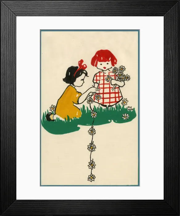 Framed Print : Original Artwork - Easter postcard for children Framed Print : Original Artwork - Easter postcard for children