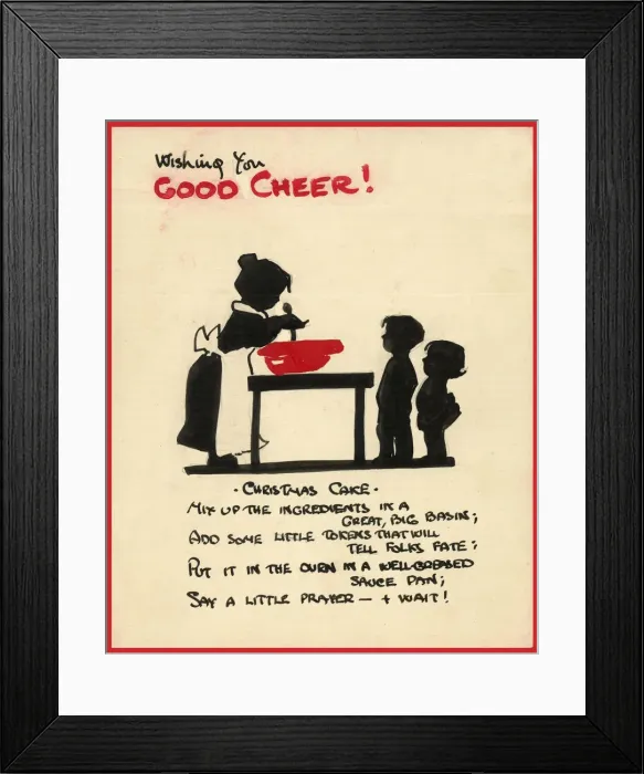 Framed Print : Original Artwork - Stirring the Christmas cake mixture Framed Print : Original Artwork - Stirring the Christmas cake mixture