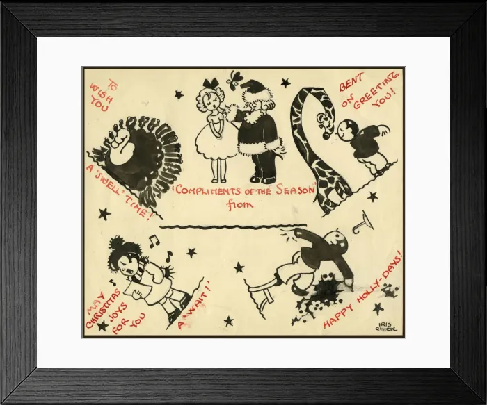 Framed Print : Original Artwork - Multi-scene Christmas card Framed Print : Original Artwork - Multi-scene Christmas card