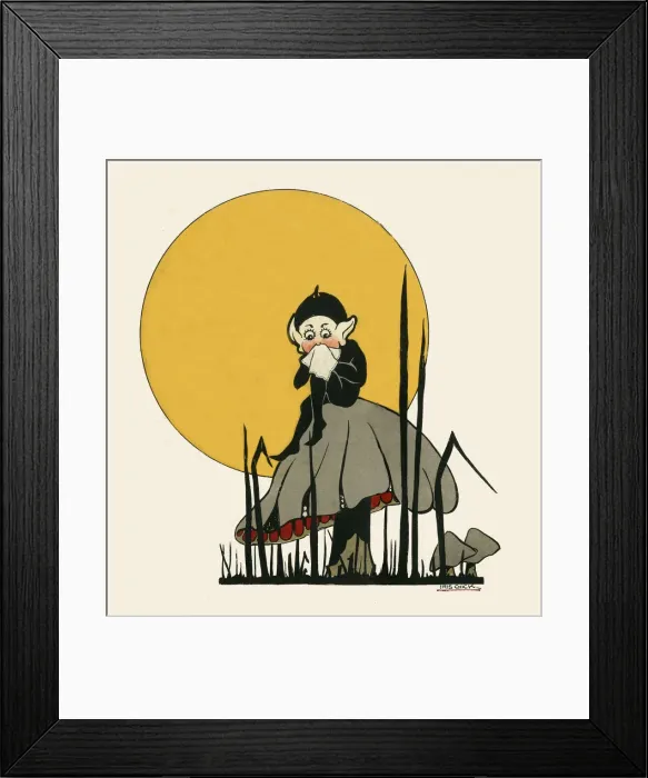 Framed Print : Original Artwork - A little gnome blowing his nose Framed Print : Original Artwork - A little gnome blowing his nose