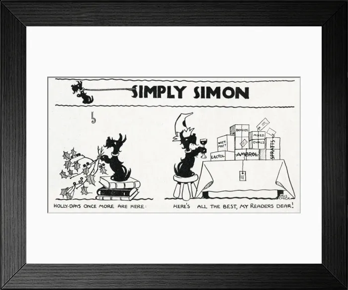 Framed Print : Simply Simon Cartoon Strip by Iris Chick Framed Print : Simply Simon Cartoon Strip by Iris Chick