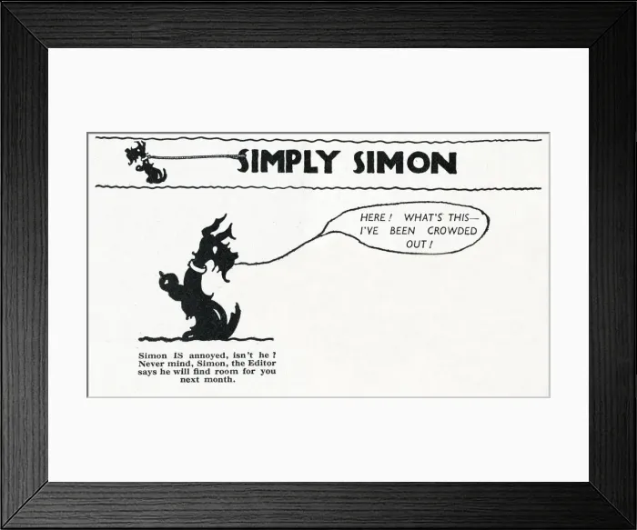 Framed Print : Simply Simon Cartoon Strip by Iris Chick Framed Print : Simply Simon Cartoon Strip by Iris Chick