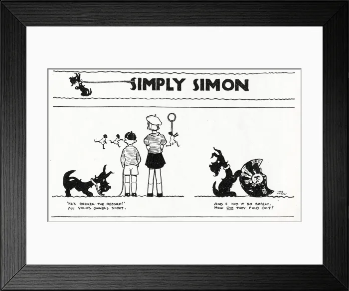 Framed Print : Simply Simon Cartoon Strip by Iris Chick Framed Print : Simply Simon Cartoon Strip by Iris Chick