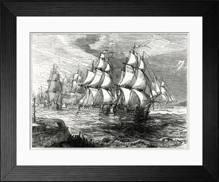 Framed Print : The Squadron before Amoy, First Opium War (1839-1842). Date: early 1840s Framed Print : The Squadron before Amoy, First Opium War (1839-1842). Date: early 1840s