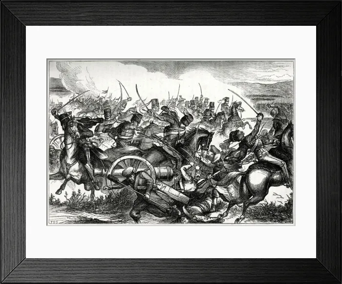 Framed Print : Charge of the Light Cavalry at Balaclava, 25 October 1854, Crimean War Date: 1854 Framed Print : Charge of the Light Cavalry at Balaclava, 25 October 1854, Crimean War Date: 1854