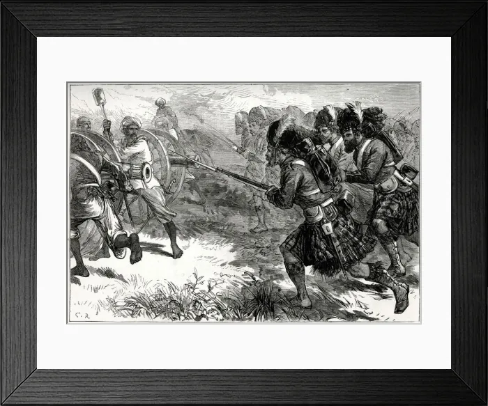 Framed Print : Charge of the Highlanders in Bengal, Indian Mutiny Date: 1857 Framed Print : Charge of the Highlanders in Bengal, Indian Mutiny Date: 1857