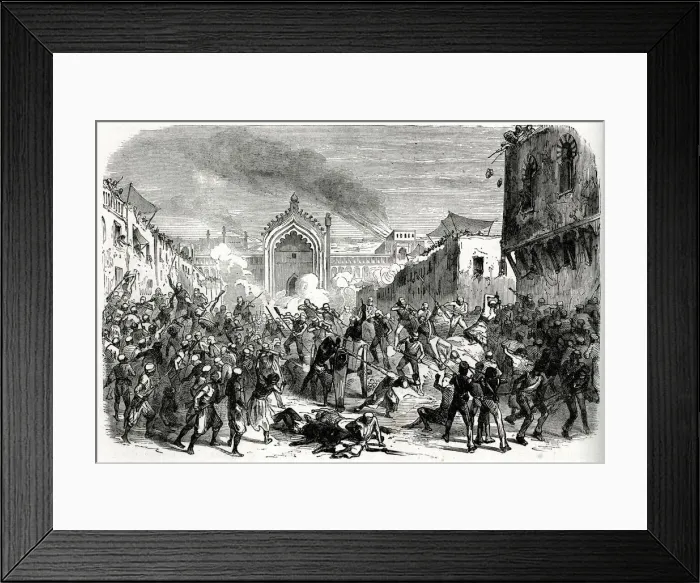 Framed Print : Fall of Lucknow, Indian Mutiny Date: 1858 Framed Print : Fall of Lucknow, Indian Mutiny Date: 1858