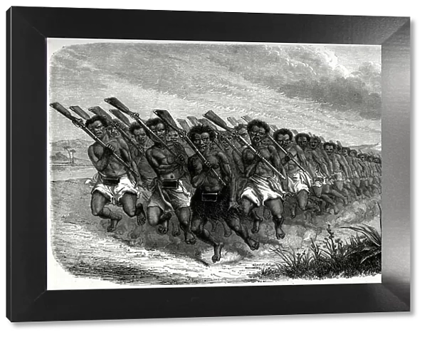 Maori War-Dance, First Taranaki War, March 1860 - March 1861