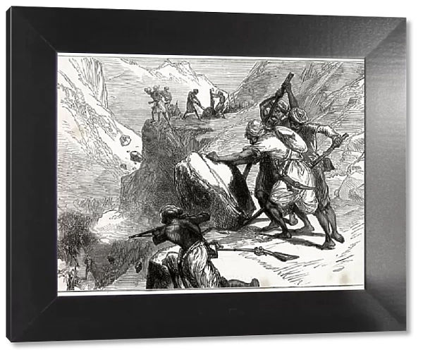 Skirmish in a mountain pass, Lushai Expedition (1871-1872)