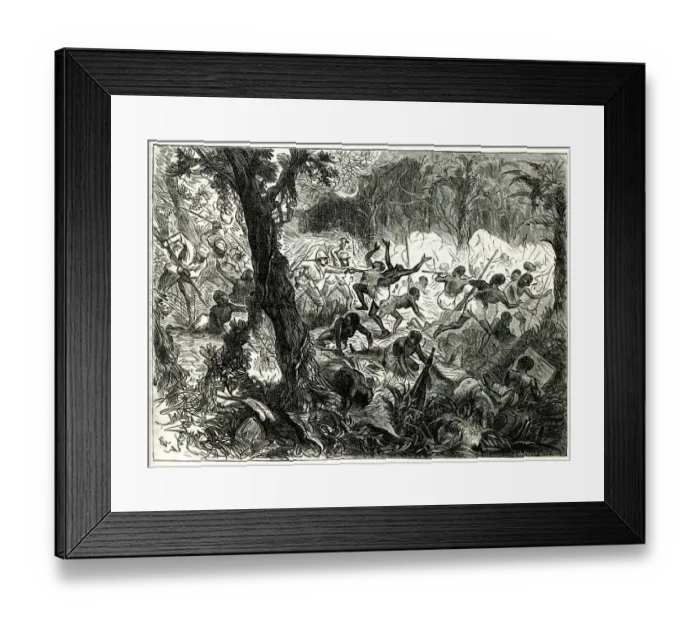 Framed Print : Fight at Abracrampa, Third Anglo-Ashanti War or First Ashanti Expedition (1873-1874 Framed Print : Fight at Abracrampa, Third Anglo-Ashanti War or First Ashanti Expedition (1873-1874