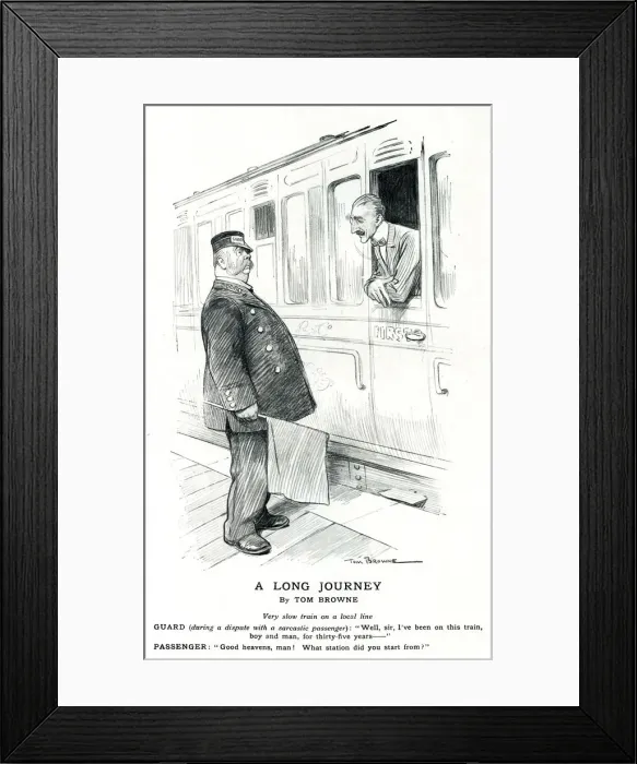 Framed Print : A Long Journey by Tom Browne - Union Jack Club Framed Print : A Long Journey by Tom Browne - Union Jack Club
