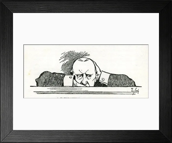 Framed Print : Beerbohm Tree, cartoon of actor watching rehearsal Framed Print : Beerbohm Tree, cartoon of actor watching rehearsal