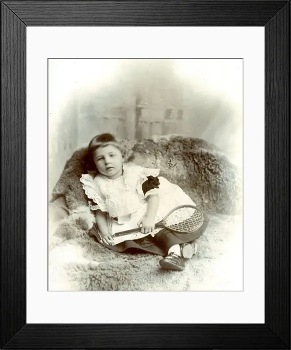 Framed Print : Child with tennis racket Framed Print : Child with tennis racket