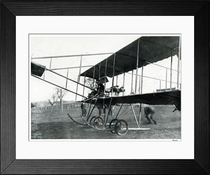 Framed Print : Claude Grahame-White in pioneer flying machine Framed Print : Claude Grahame-White in pioneer flying machine