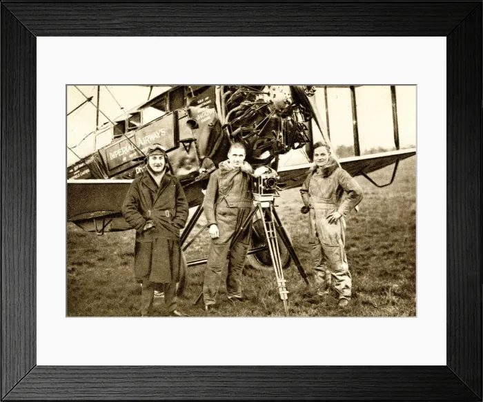 Framed Print : Expedition members in front of Imperial Airways DH50 Framed Print : Expedition members in front of Imperial Airways DH50