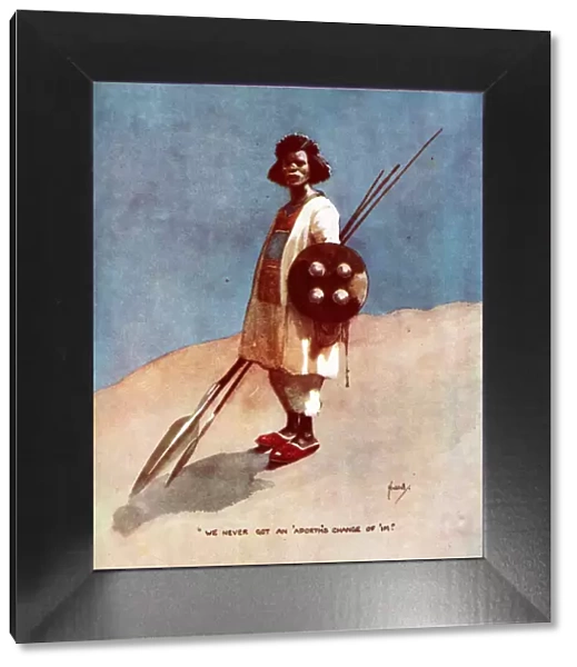 Hadendoa Warrior, Sudan - Fuzzy-Wuzzy by John Hassall - Union Jack Club Date: 1907