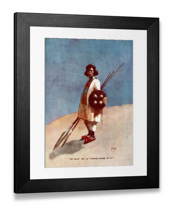 Framed Print : Hadendoa Warrior, Sudan - Fuzzy-Wuzzy by John Hassall - Union Jack Club Date: 1907 Framed Print : Hadendoa Warrior, Sudan - Fuzzy-Wuzzy by John Hassall - Union Jack Club Date: 1907
