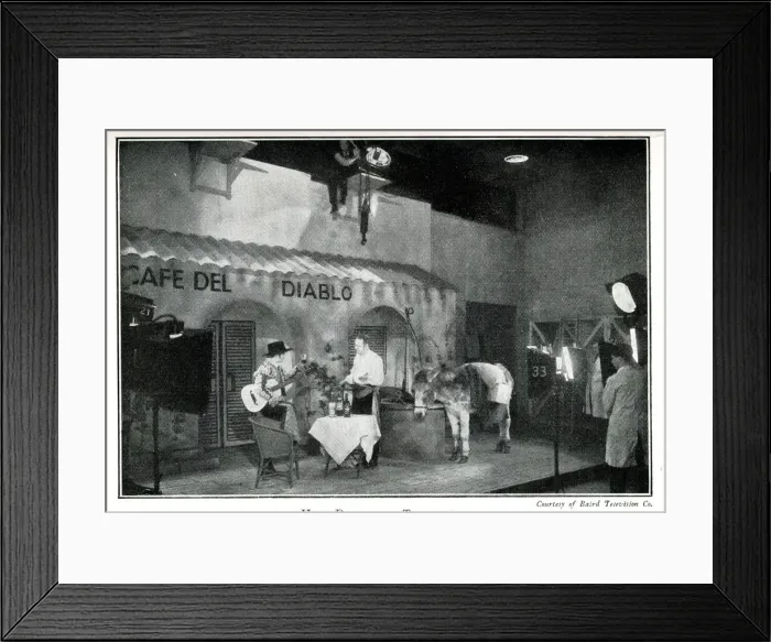 Framed Print : High definition television, a Spanish scene enacted in one of the Baird Experimental Framed Print : High definition television, a Spanish scene enacted in one of the Baird Experimental
