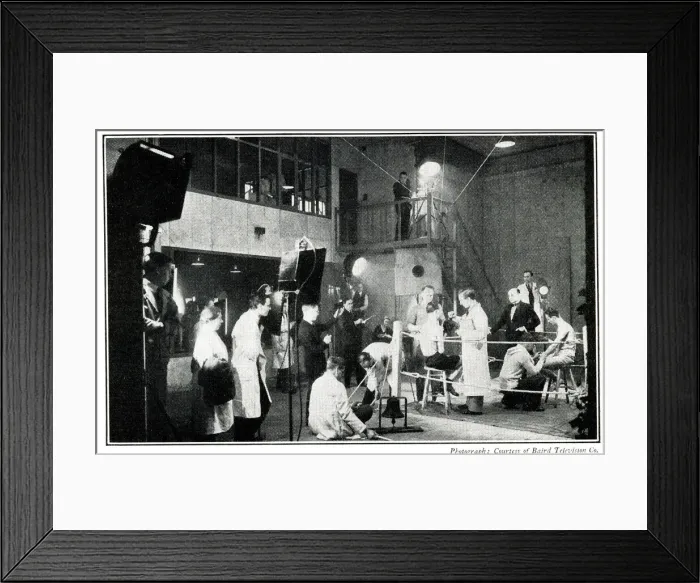 Framed Print : High definition television, preparing for a boxing match at Baird Experimental Studios Framed Print : High definition television, preparing for a boxing match at Baird Experimental Studios