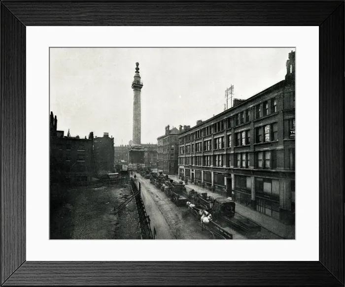Framed Print : The Monument, Fish Street, London Framed Print : The Monument, Fish Street, London