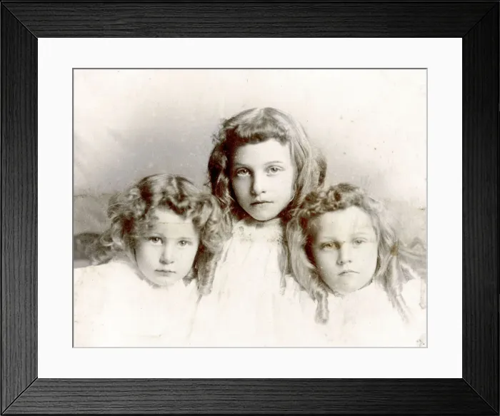 Framed Print : Portrait of three young sisters Framed Print : Portrait of three young sisters