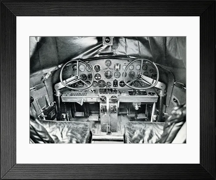 Framed Print : Trans-Canada Lockheed Aircraft, Pilots cockpit Framed Print : Trans-Canada Lockheed Aircraft, Pilots cockpit