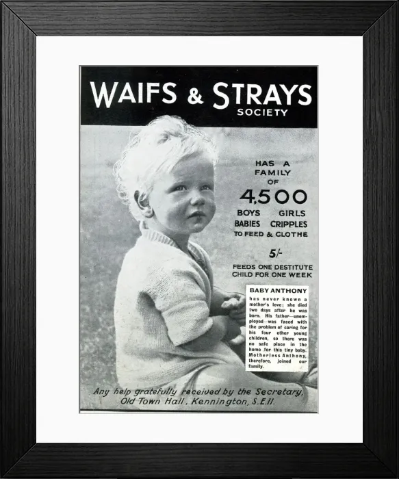 Framed Print : Advert, Waifs and Strays Society Fundraising Appeal Framed Print : Advert, Waifs and Strays Society Fundraising Appeal