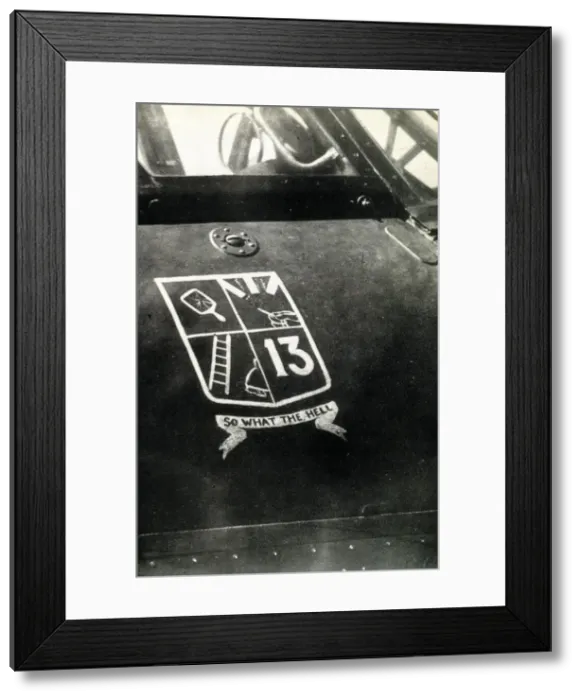 Framed Print : Bad Luck Crest designed by fighter pilot, WW2 Framed Print : Bad Luck Crest designed by fighter pilot, WW2