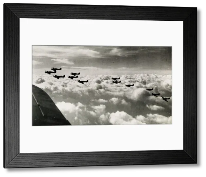 Framed Print : RAF Hurricane squadron on patrol, WW2 Framed Print : RAF Hurricane squadron on patrol, WW2