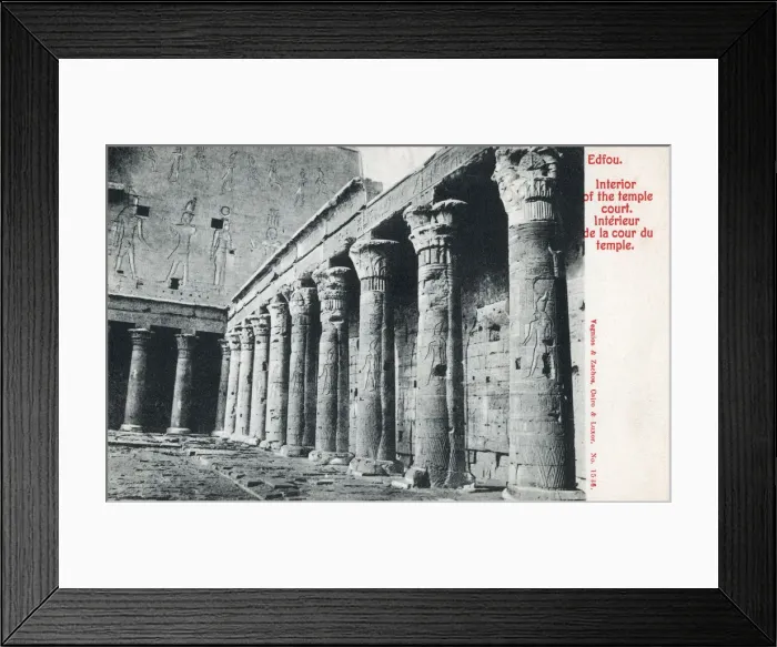 Framed Print : The interior of the Temple Court - Edfu Framed Print : The interior of the Temple Court - Edfu