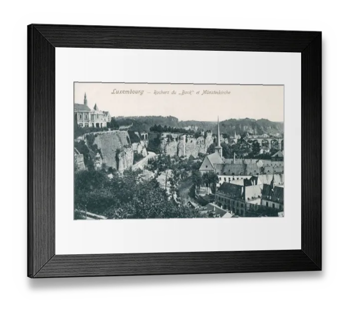 Framed Print : Luxembourg - The Bock and Church of Saint John in Grund Framed Print : Luxembourg - The Bock and Church of Saint John in Grund