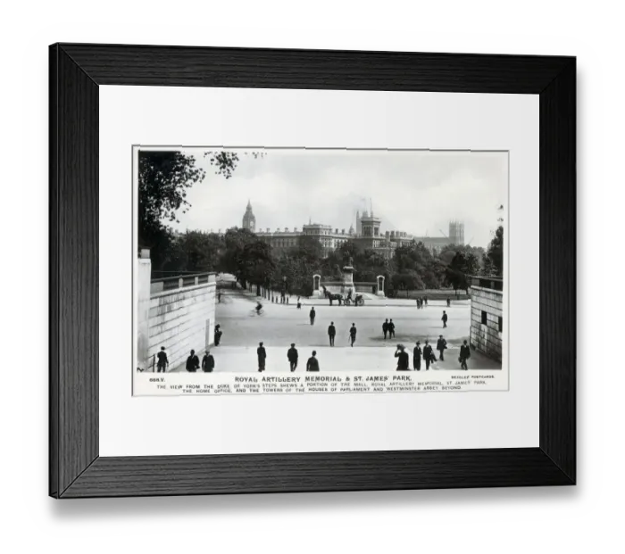 Framed Print : The Royal Artillery Memorial and St. James Park, London Framed Print : The Royal Artillery Memorial and St. James Park, London