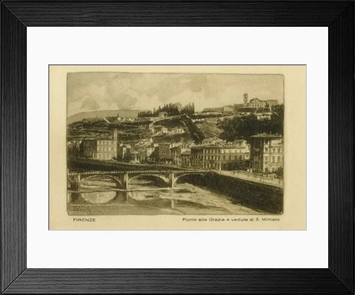 Framed Print : Ponte alle Grazie and view of San Miniato, Florence, Italy Framed Print : Ponte alle Grazie and view of San Miniato, Florence, Italy